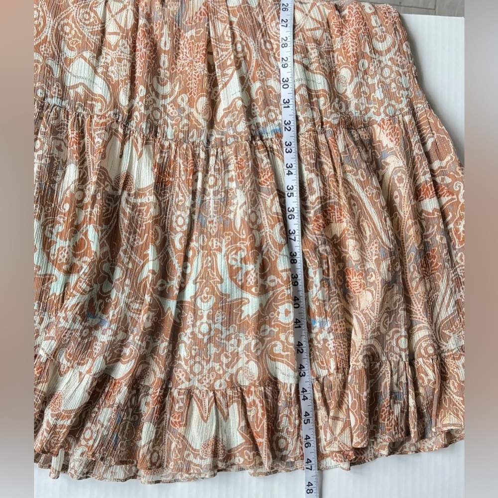 Ulla Johnson Blush Tan Paisley Ruffle Midi Dress - Picture 11 of 15